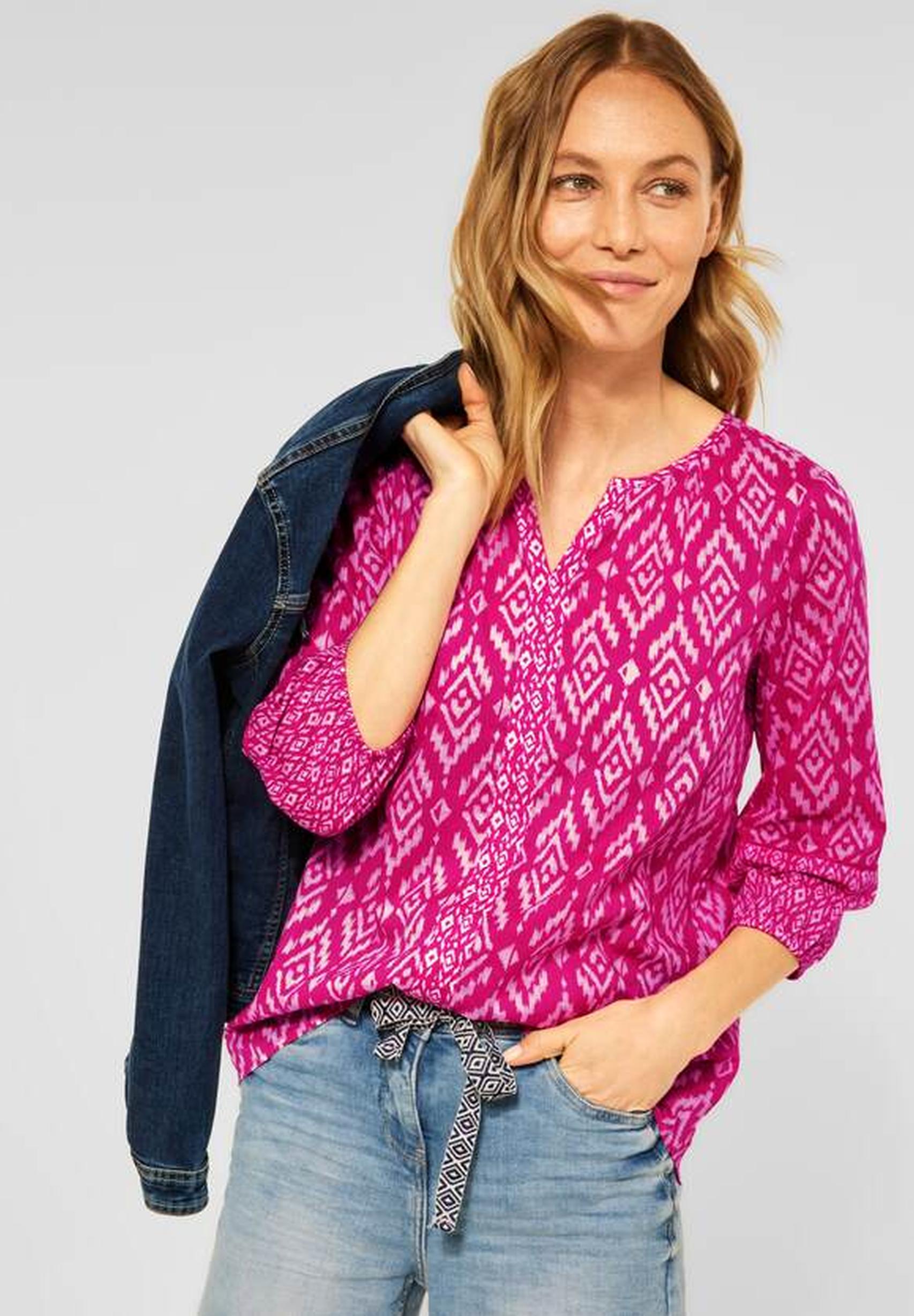 Modische Bluse aus der Kollektion 343270 in Pink CECIL Raspberry von