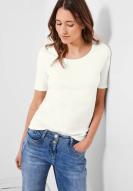 Zeitloses T-Shirt Lena aus der Kollektion von CECIL in vanilla white -  317515